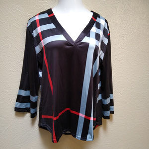 Stiped Plus size long sleeve blouse